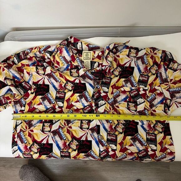 MORRO BAY shirt |  Tropical Cocktail Print Button-Up Shirt | medium - Picture 5 of 8